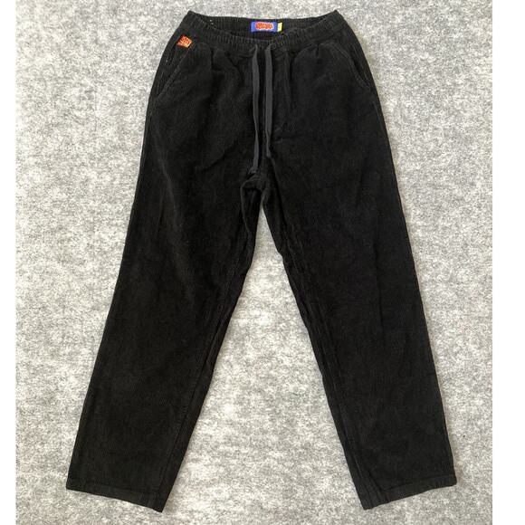 Vintage Empyre pants corduroy mens small baggy drawstring black wide leg skater - Picture 1 of 8